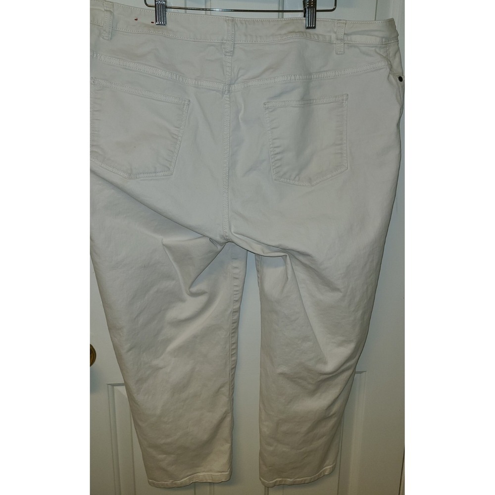 Talbots Women's  Jeans Straight Ankle Heritage Hi Rise White 5‎ Pocket 20W - Picture 2 of 6